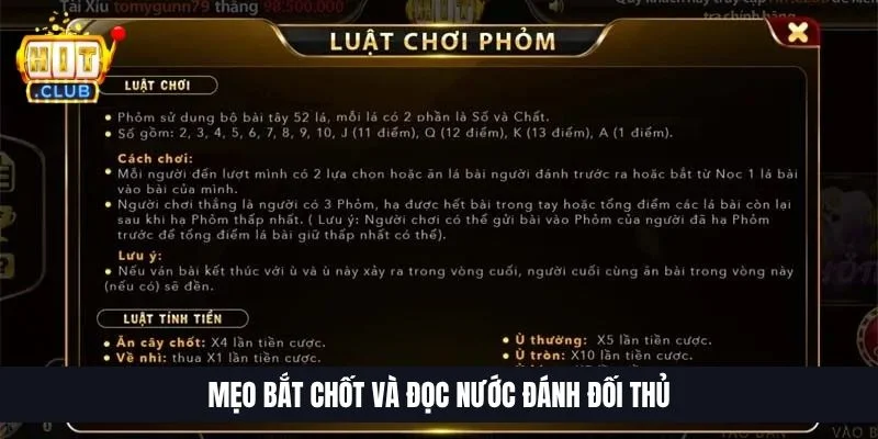 Mẹo bắt chốt và đọc nước đánh đối thủ